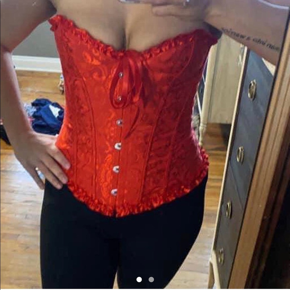 Red bow corset small-6xL I loved it but it doesn't fit